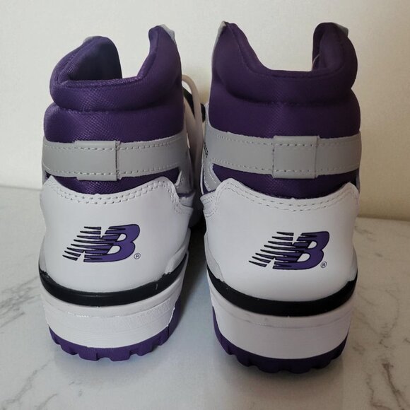 NEW BALANCE US size 10.5 Men's White/Purple - basketball 650 - Picture 3 of 5